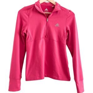 Adidas Quarter Zip Sweatshirt Pullover Athletic Golf Pullover Bright Pink